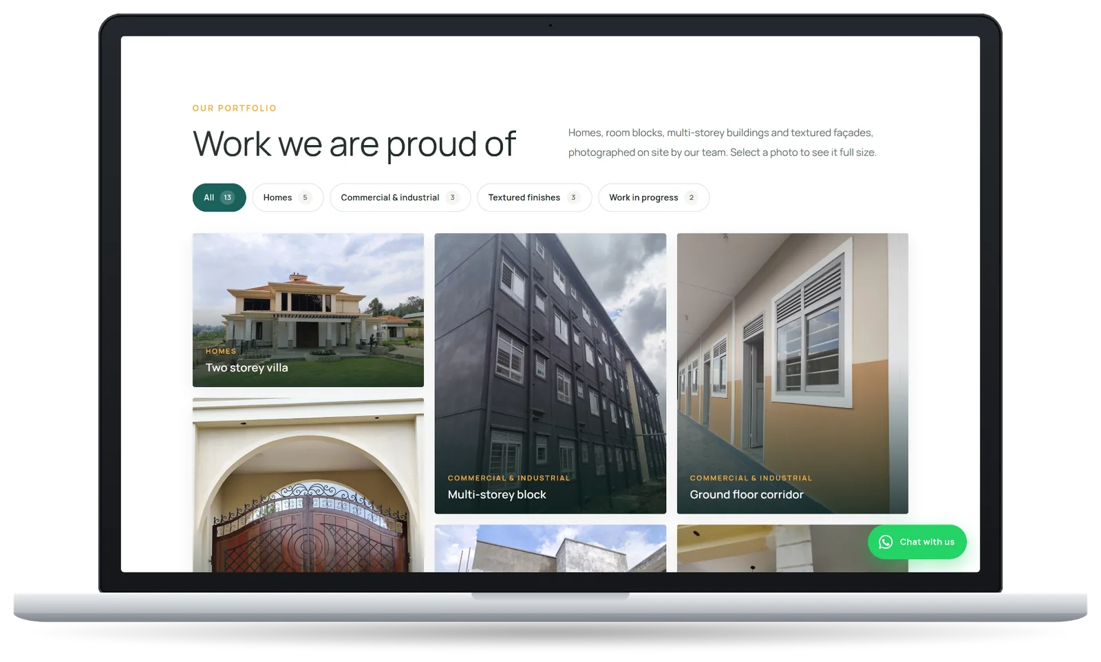 Auxano Coatings project gallery on a laptop