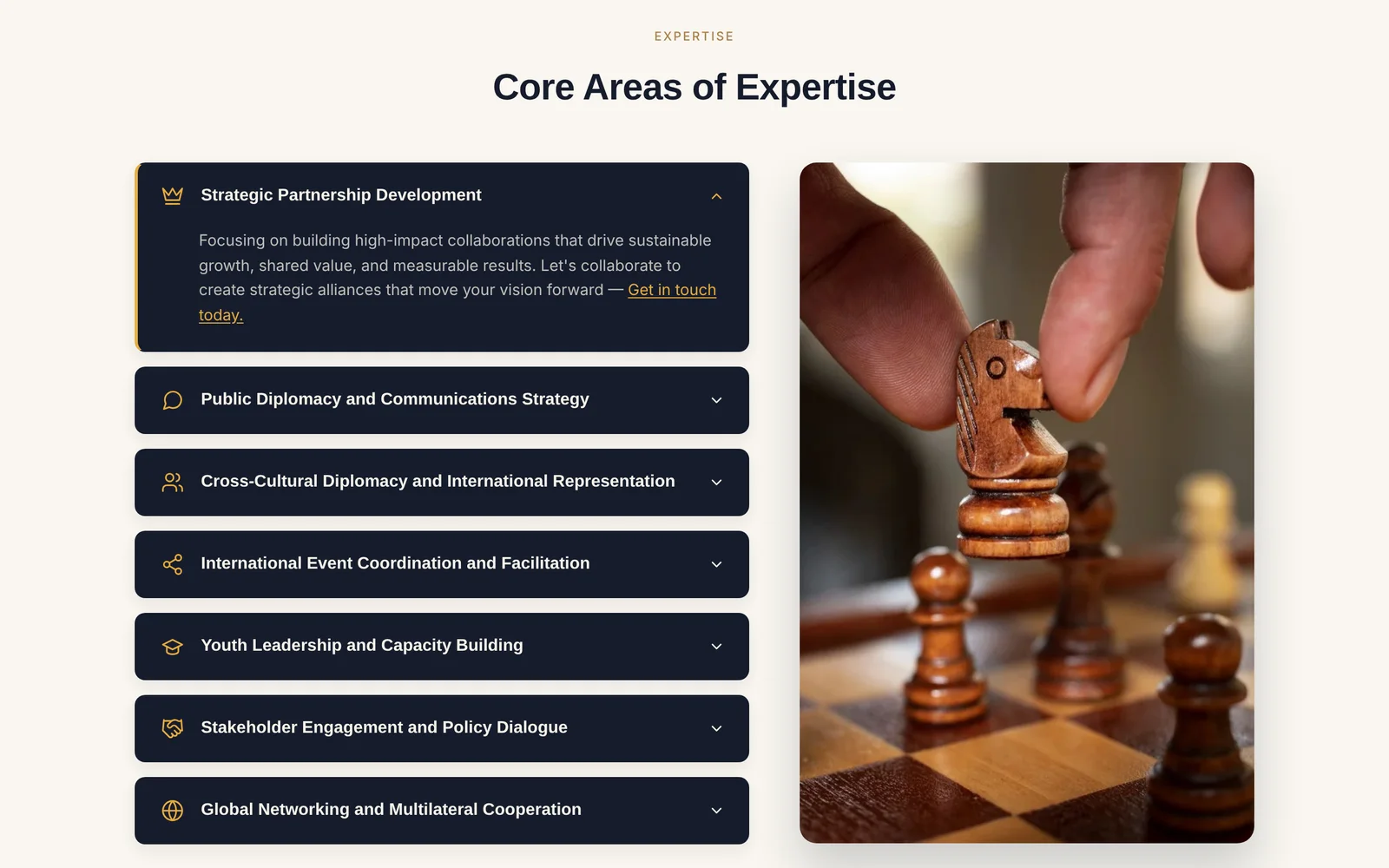 Core areas of expertise section on a laptop